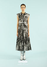 Black Patterned Tank Maxi Dress