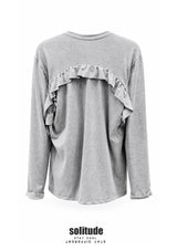 Heather Grey Gathered Long Sleeve Tee