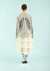 Heather Grey Gathered Long Sleeve Tee