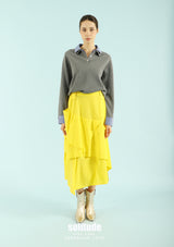 Grey Double Collar Polo Tee