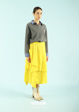 Grey Double Collar Polo Tee