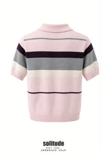 Pink Striped Knit Top