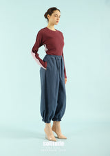 Purple Two Tone Ribbed Tee