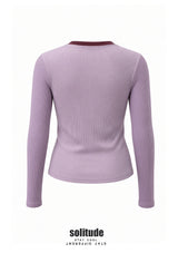Purple Two Tone Ribbed Tee