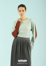 Aqua Green Two Tone Ribbed Tee