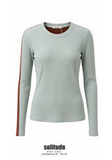 Aqua Green Two Tone Ribbed Tee