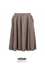 Brown Pleated Short Skirt
