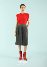 Charcoal Double Layer Jeans Cut Skirt