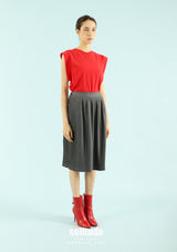 Charcoal Double Layer Jeans Cut Skirt