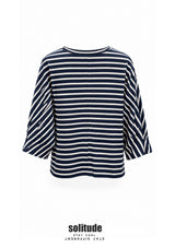 Navy Striped Bow 3/4 Sleeve Top
