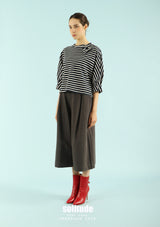Navy Striped Bow 3/4 Sleeve Top