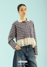 Striped Long Sleeve Knitted Top