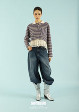Striped Long Sleeve Knitted Top