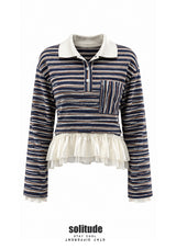 Striped Long Sleeve Knitted Top