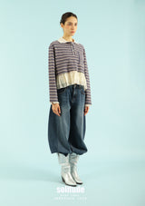 Striped Long Sleeve Knitted Top