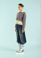 Striped Long Sleeve Knitted Top