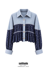 Blue Patchwork Top