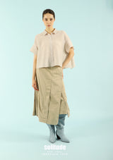 Beige Oversized Crinkled Top
