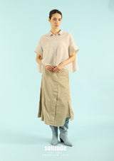 Beige Oversized Crinkled Top