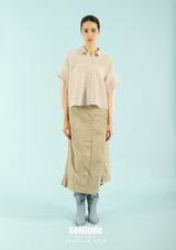 Beige Oversized Crinkled Top