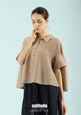 Brown Oversized Crinkled Top