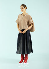 Brown Oversized Crinkled Top