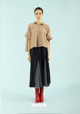 Brown Oversized Crinkled Top