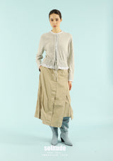 Light Grey Mixed Fabrics Cardigan
