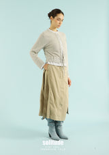 Light Grey Mixed Fabrics Cardigan