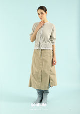 Light Grey Mixed Fabrics Cardigan
