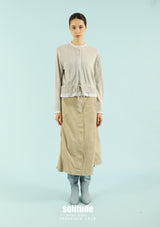 Light Grey Mixed Fabrics Cardigan