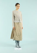 Light Grey Mixed Fabrics Cardigan