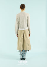 Light Grey Mixed Fabrics Cardigan
