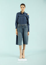Blue Asymmetric Drop Shoulder Shirt