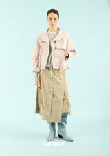 Dusty Pink Woven Zip-Up Jacket
