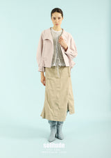 Dusty Pink Woven Zip-Up Jacket