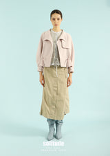 Dusty Pink Woven Zip-Up Jacket