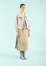 Dusty Pink Woven Zip-Up Jacket