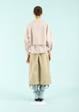 Dusty Pink Woven Zip-Up Jacket