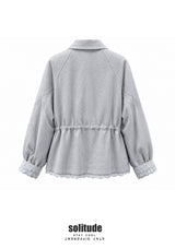 Baby Blue Woven Zip-Up Jacket