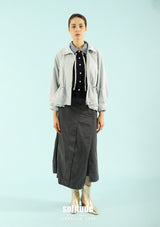 Baby Blue Woven Zip-Up Jacket