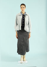 Baby Blue Woven Zip-Up Jacket