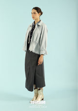 Baby Blue Woven Zip-Up Jacket