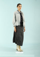 Baby Blue Woven Zip-Up Jacket