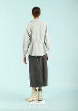 Baby Blue Woven Zip-Up Jacket