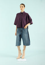 Purple Pleated Shirt