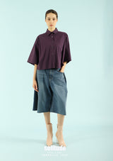 Purple Pleated Shirt