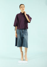Purple Pleated Shirt