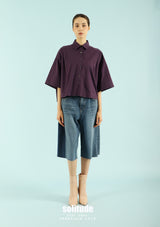 Purple Pleated Shirt