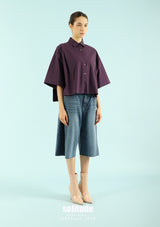 Purple Pleated Shirt